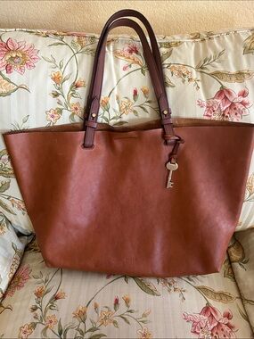 Fossil Leather Shopper Tote